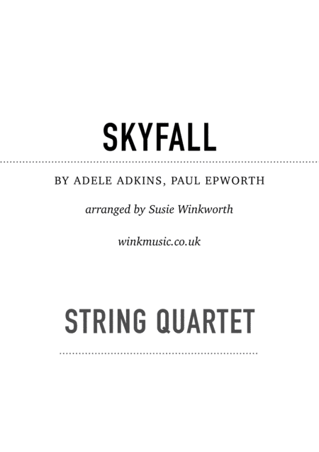 Skyfall (arr. Susie Winkworth winkmusic.co.uk)