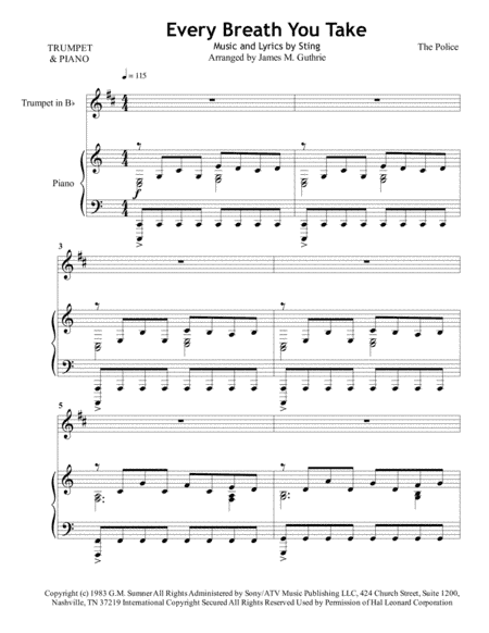 Every Breath You Take (arr. James M. Guthrie, ASCAP)