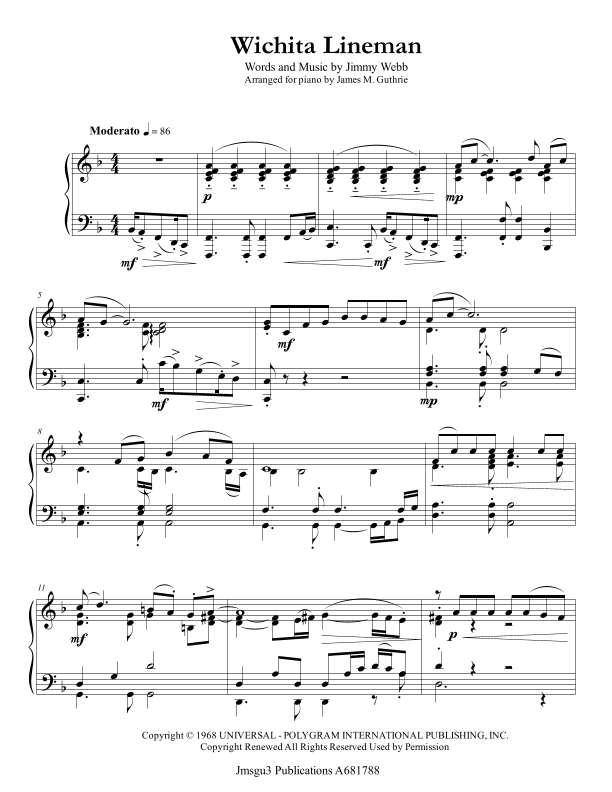 Wichita Lineman (arr. James M. Guthrie)