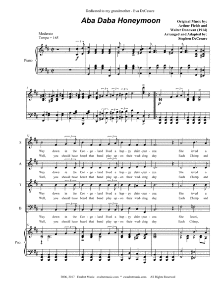 Aba Daba Honeymoon (arr. Stephen DeCesare)