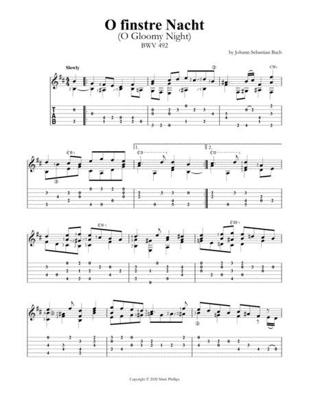 O finstre Nacht (O Gloomy Night) BWV 492 (arr. Mark Phillips)
