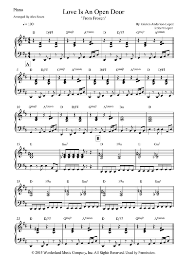 Love Is An Open Door (arr. Alex Souza)