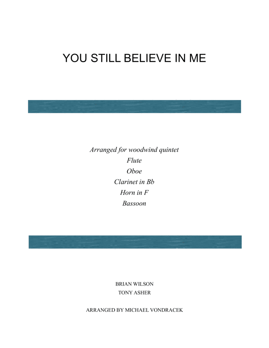 You Still Believe In Me (arr. Michael Vondracek)