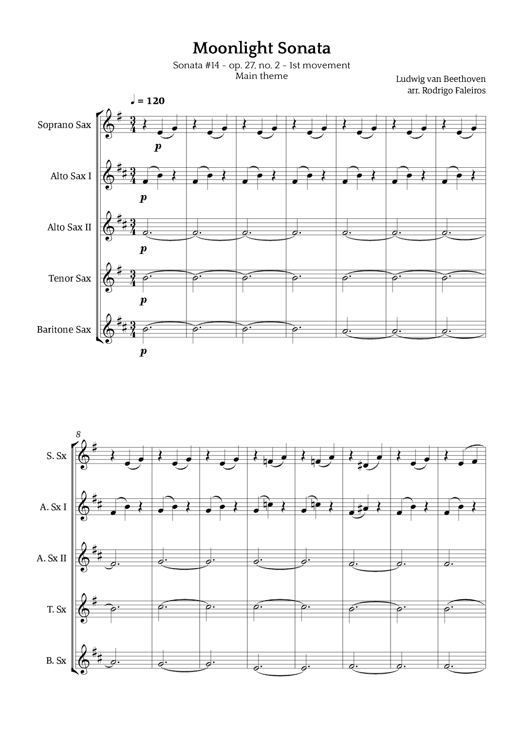 Moonlight Sonata (arr. Rodrigo Faleiros)