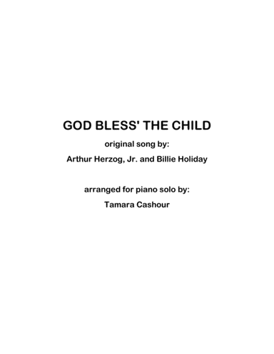 God Bless' The Child (arr. Tamara Cashour)