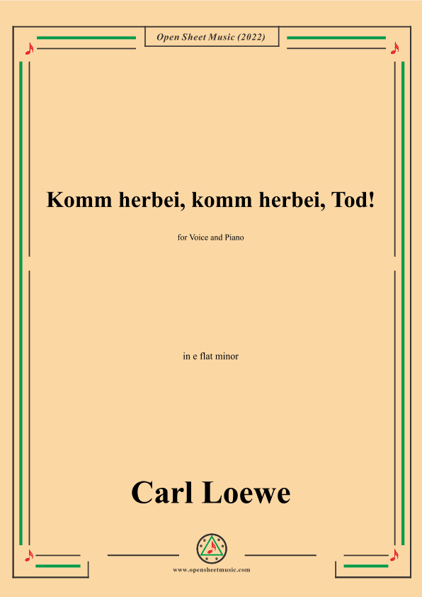 Loewe-Komm herbei,komm herbei,Tod!in e flat minor (arr. OSM Press)