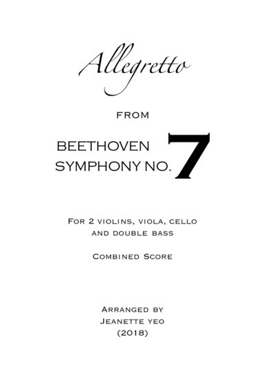 Allegretto from Beethoven Symphony No. 7 for String Ensemble (Conductor's Score) (arr. Jeanette Yeo)