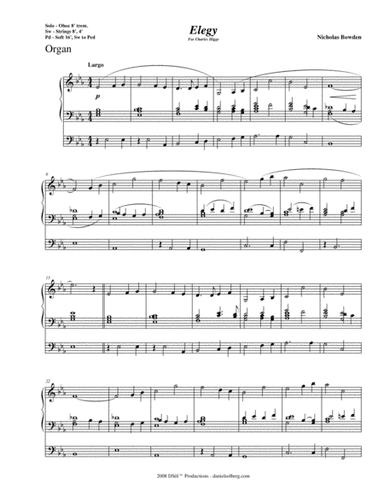 Elegy - for organ solo with optional orchestra