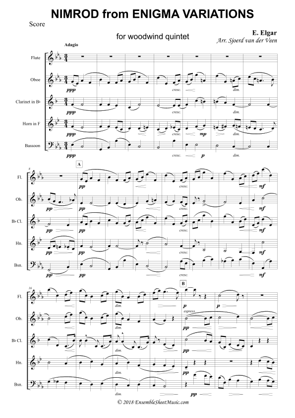Nimrod from Enigma Variations (arr. Sjoerd van der Veen)