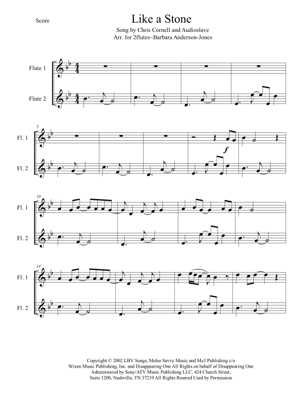 Like A Stone (arr. Barbara Anderson-Jones)