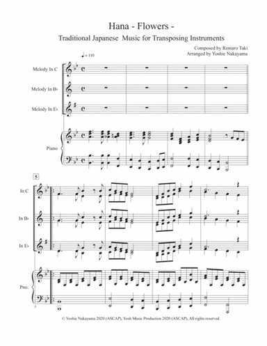 Hana & Yuyake Koyake - Traditional Japanese Music for Transposing Instruments (arr. Yoshie Nakayama)