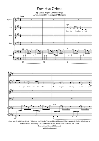 Favorite Crime (arr. Henrique F Mangoni)