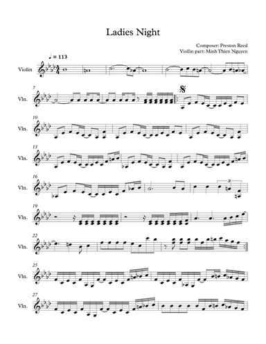 Ladies Night Violin (arr. Minh Thien Nguyen)