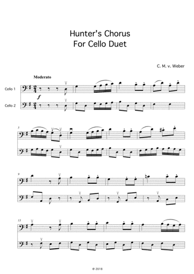 Hunter's Chorus for Cello duet (arr. W.S.)