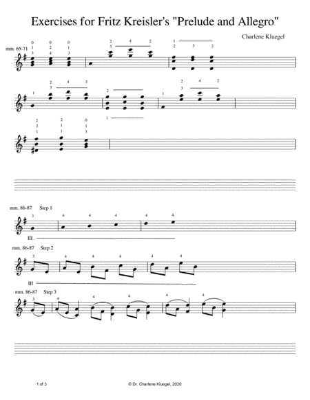 Preparatory Exercises for Kreisler's Prelude and Allegro