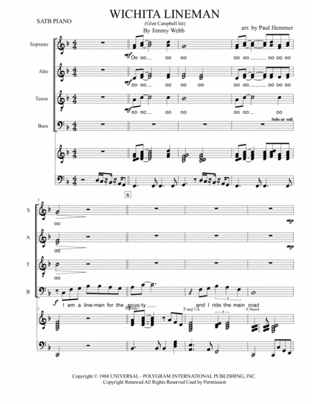 Wichita Lineman (arr. Paul Hemmer)