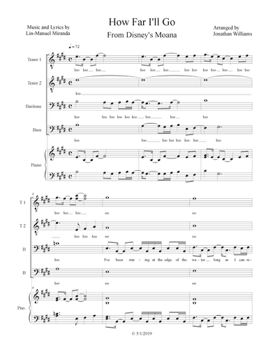 How Far I'll Go (arr. Jonathan Williams)