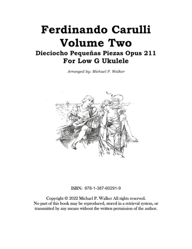 Ferdinando Carulli:  Volume Two Dieciocho Pequeñas Piezas Opus 211 For Low G Ukulele (arr. Michael P Walker)