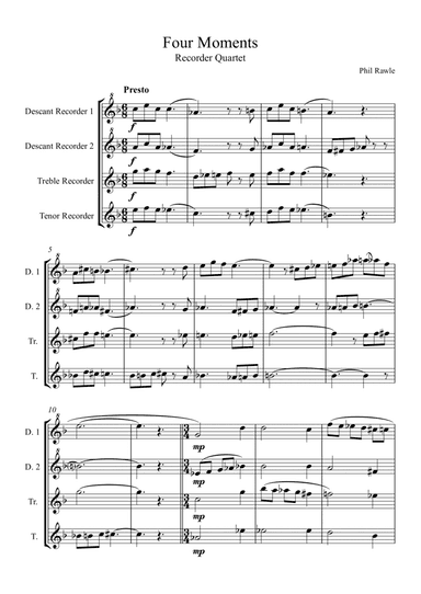Four Moments - Recorder Quartet