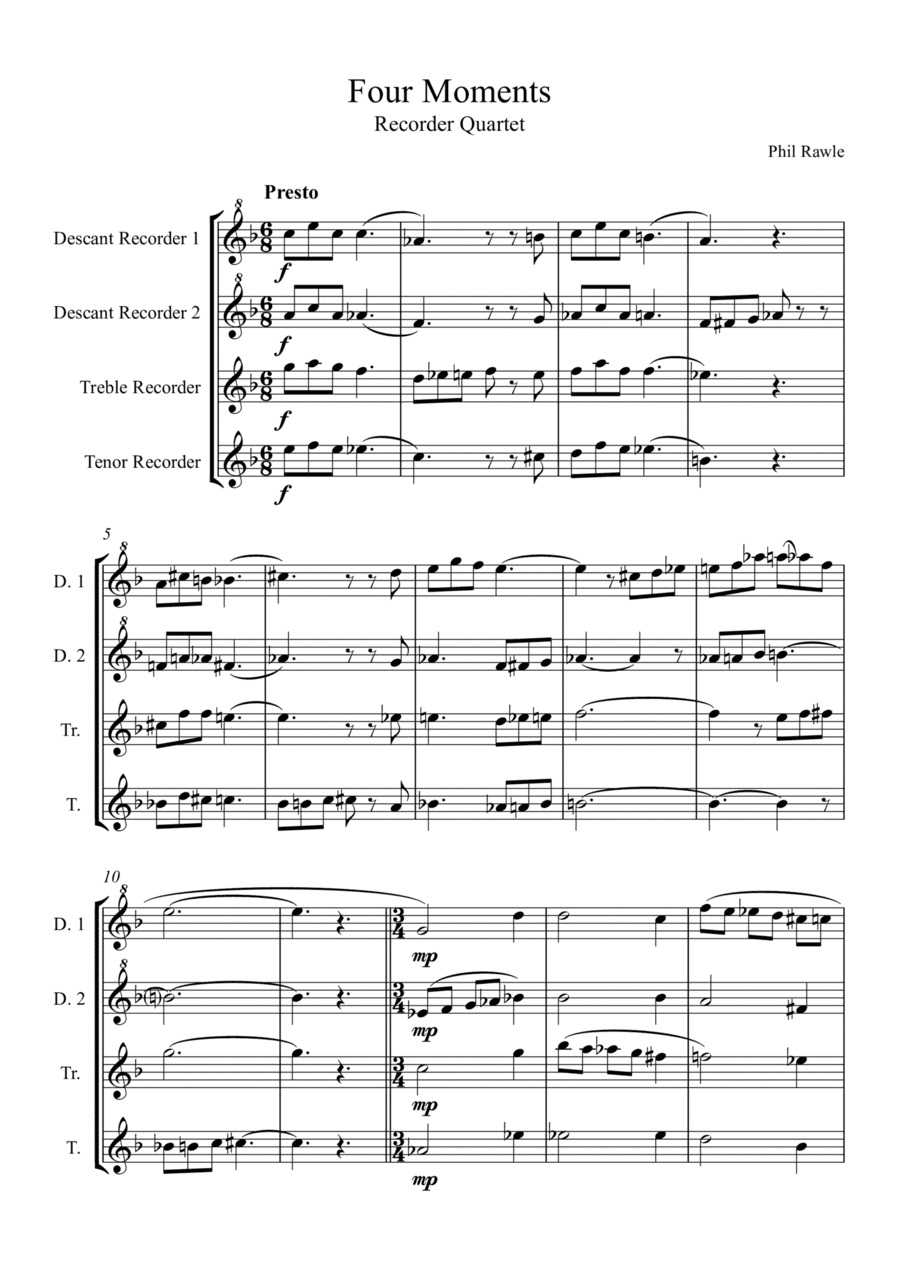 Four Moments - Recorder Quartet