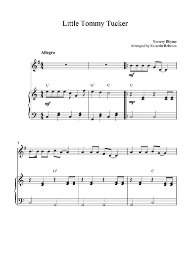 Little Tommy Tucker (arr. Kaiserin Rebecca)