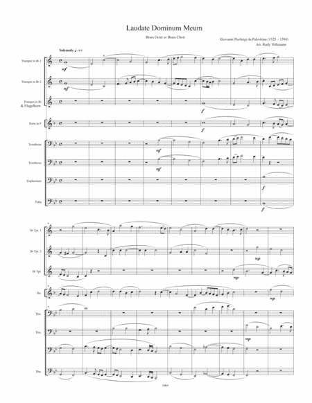 Laudate Dominum Meum for brass octet (arr. Rudy Volkmann)