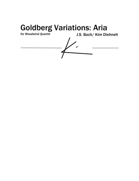 Bach: Goldberg Variations "Aria" for Woodwind Quartet (arr. Kim Diehnelt)