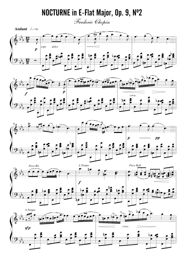 Nocturne In E-Flat Major, Op. 9, No. 2 (arr. Chopin, Frederic)