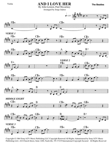 And I Love Her (arr. Jorge Juárez)