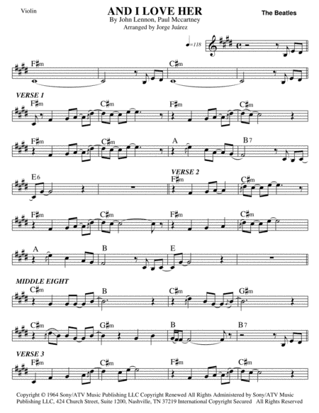 And I Love Her (arr. Jorge Juárez)