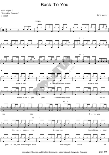 Back To You (arr. COPYDRUM)