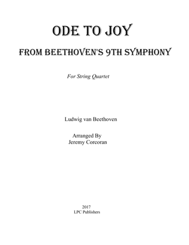 Ode to Joy for String Quartet (arr. Jeremy Corcoran)