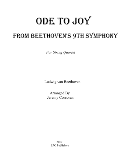 Ode to Joy for String Quartet (arr. Jeremy Corcoran)