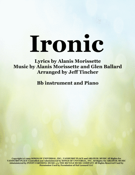 Ironic (arr. Jeff Tincher)