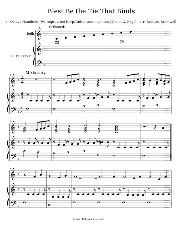 "Blest Be the Tie That Binds" - Score Only (arr. Rebecca Bromwell)