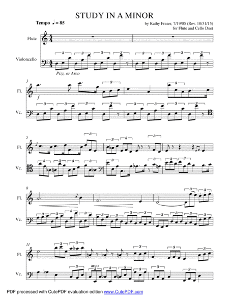 Study in A Minor for Flute and Cello Duet
