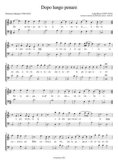 Dopo lungo penare (arr. Early Music Scores)