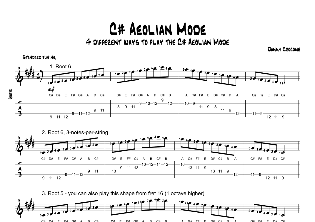 C# Aeolian Mode (4 Ways to Play)