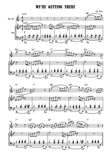 We're Getting There - Soprano Sax