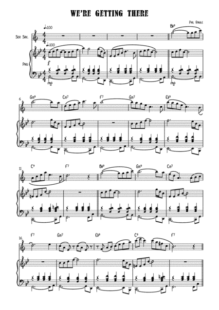 We're Getting There - Soprano Sax