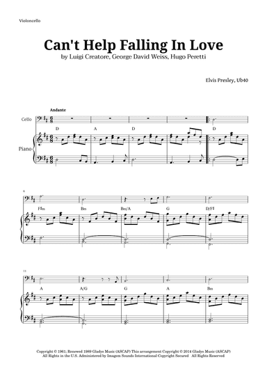 Can't Help Falling In Love (arr. Langanho)