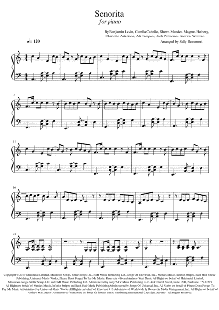 Senorita (arr. Sally Beaumont)