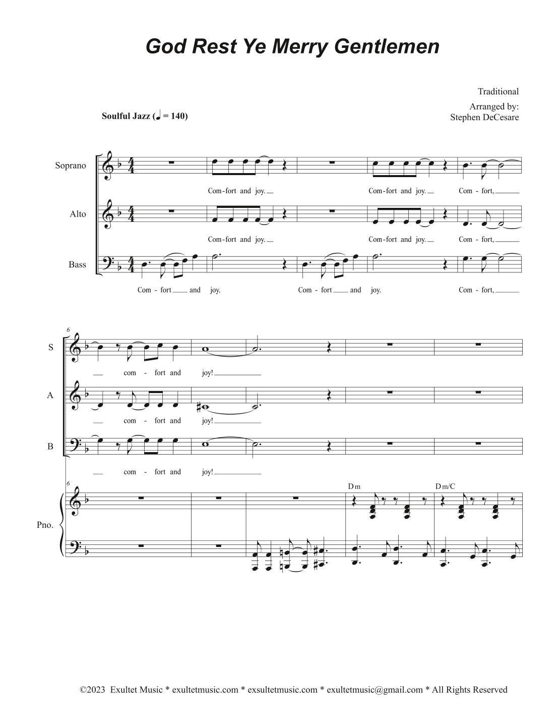 God Rest Ye Merry Gentlemen (Vocal Trio - (SAB) (arr. Stephen DeCesare)