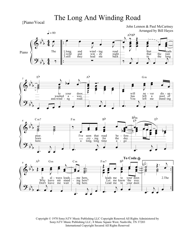 The Long And Winding Road (arr. Bill Hayes)