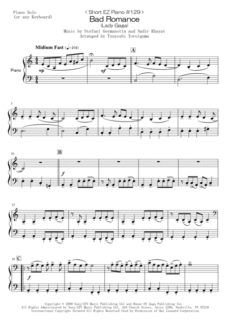 Bad Romance (arr. Tsuyoshi Yoroiguma)