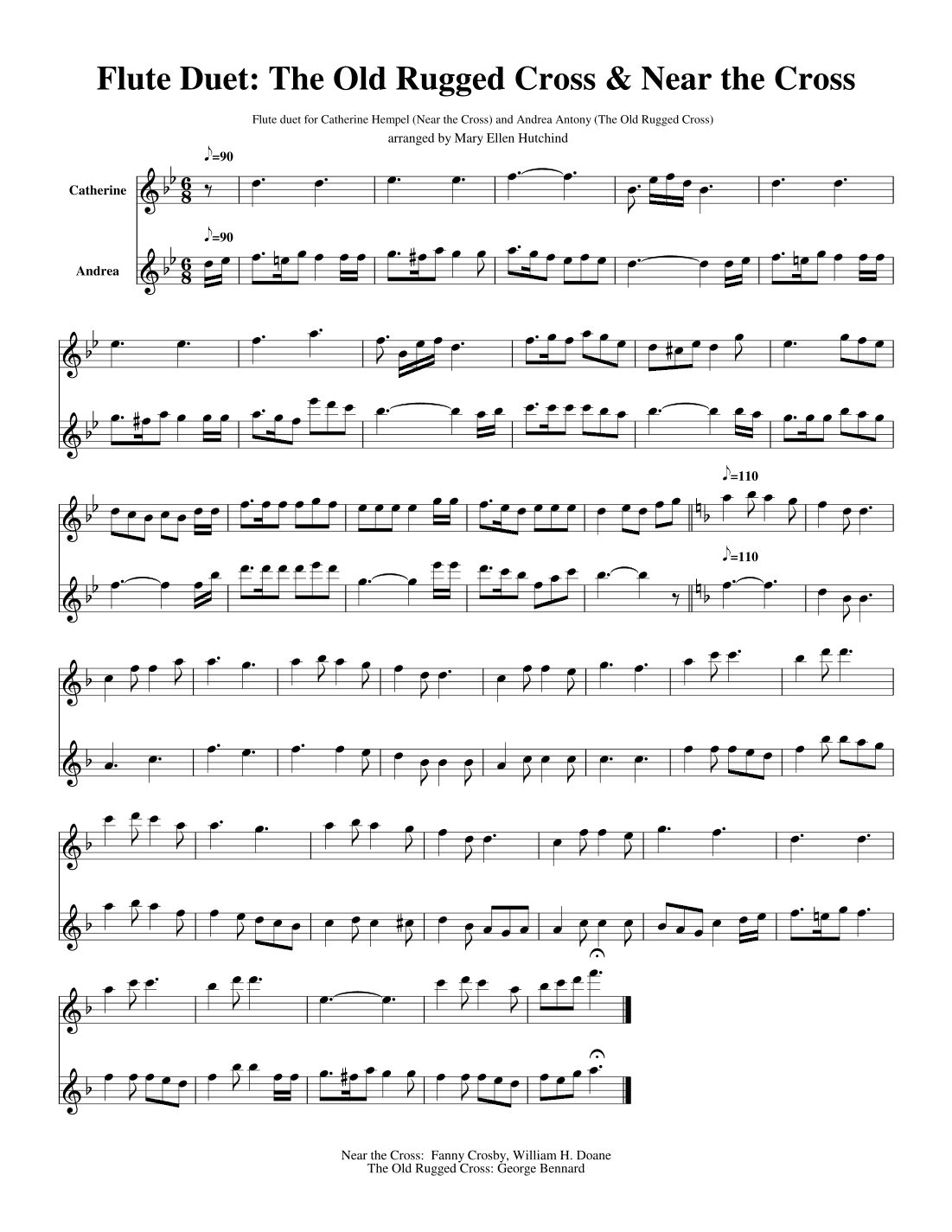 Flute Duet Medley of The Old Rugged Cross & (Near the Cross (arr. Flutepraise)