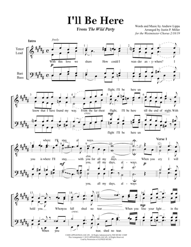 I'll Be Here (arr. Justin P. Miller)