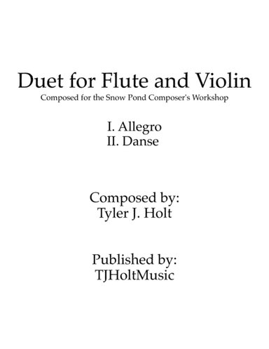 Duet for Flute and Violin, Op. 2