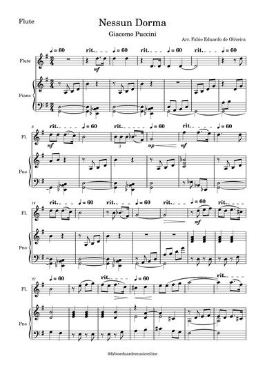 Nessun Dorma (Puccini) (arr. Fabio Eduardo de Oliveira)
