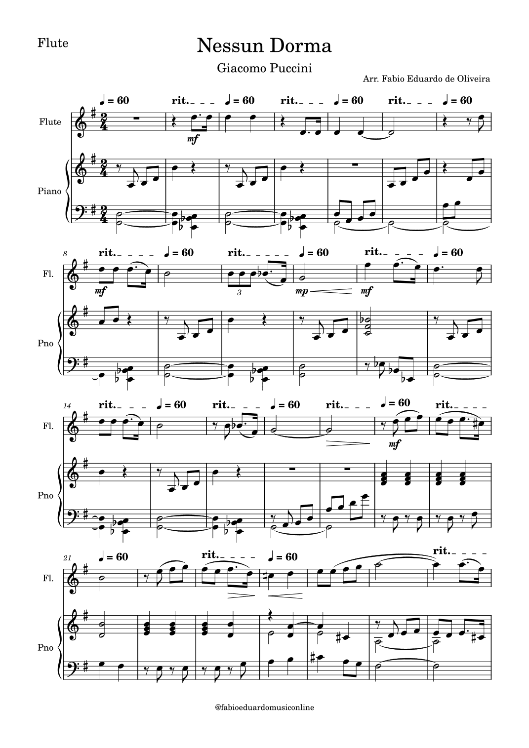 Nessun Dorma (Puccini) (arr. Fabio Eduardo de Oliveira)